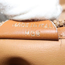 CELINE Macadam Canvas Shoulder Bag PVC Beige Gold Auth BA4513-12