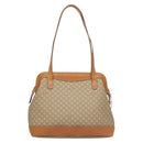 CELINE Macadam Canvas Shoulder Bag PVC Beige Gold Auth BA4513-2