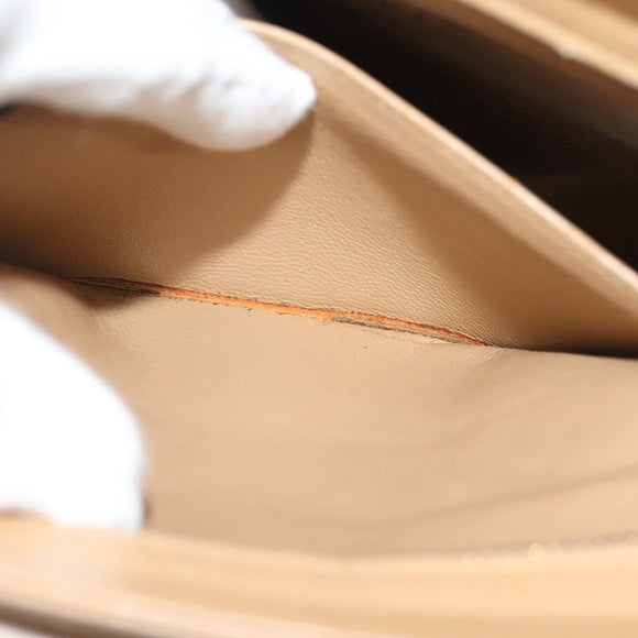 CHANEL Matelasse Shoulder Bag Caviar Skin Beige Gold CC Auth BA4516