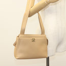 CHANEL Matelasse Shoulder Bag Caviar Skin Beige Gold CC Auth BA4516-25