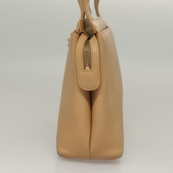 CHANEL Matelasse Shoulder Bag Caviar Skin Beige Gold CC Auth BA4516