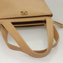 CHANEL Matelasse Shoulder Bag Caviar Skin Beige Gold CC Auth BA4516-7