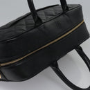 CHANEL Matelasse Hand Bag Caviar Skin Black Gold CC Auth BA451A-6