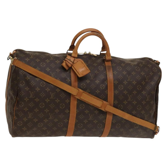 LOUIS VUITTON Monogram Keepall Bandouliere 60 Boston Bag M41412 LV Auth BA4521