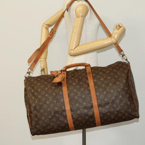 LOUIS VUITTON Monogram Keepall Bandouliere 60 Boston Bag M41412 LV Auth BA4521