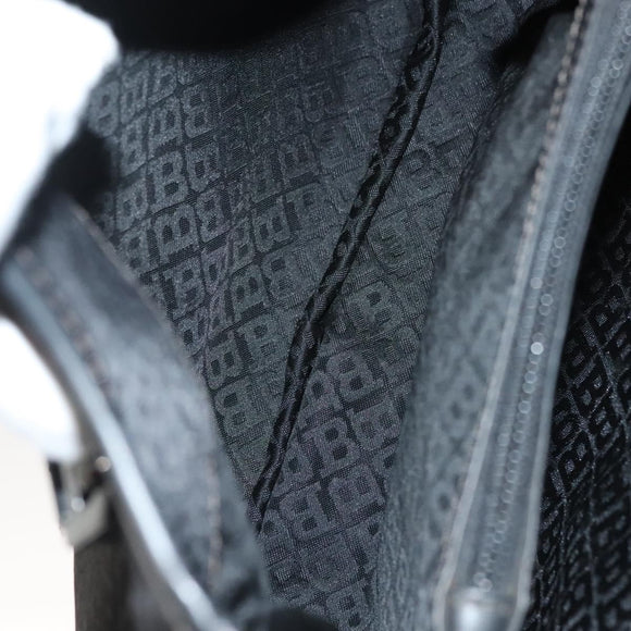 BALLY Shoulder Bag Nylon Black Silver Auth BA4528