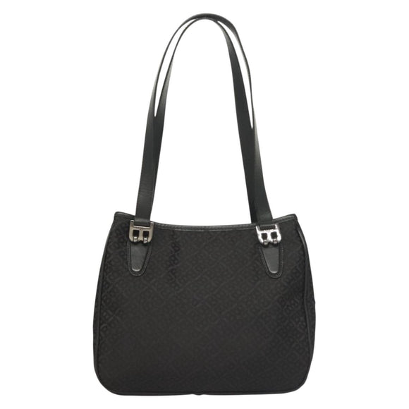 BALLY Shoulder Bag Nylon Black Silver Auth BA4528