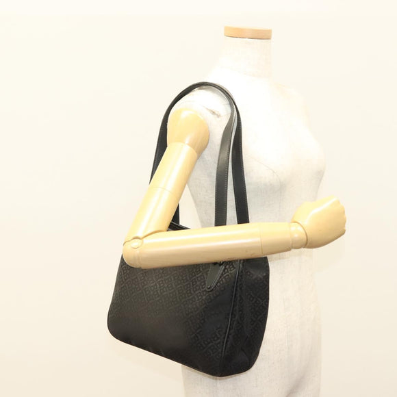 BALLY Shoulder Bag Nylon Black Silver Auth BA4528