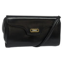 BALLY Shoulder Bag Leather Black Gold Auth BA4529-1