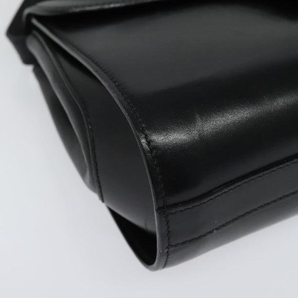 BALLY Shoulder Bag Leather Black Gold Auth BA4529