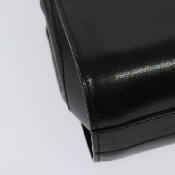 BALLY Shoulder Bag Leather Black Gold Auth BA4529