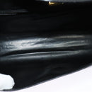 BALLY Shoulder Bag Leather Black Gold Auth BA4529-17