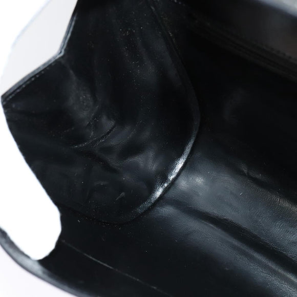 BALLY Shoulder Bag Leather Black Gold Auth BA4529