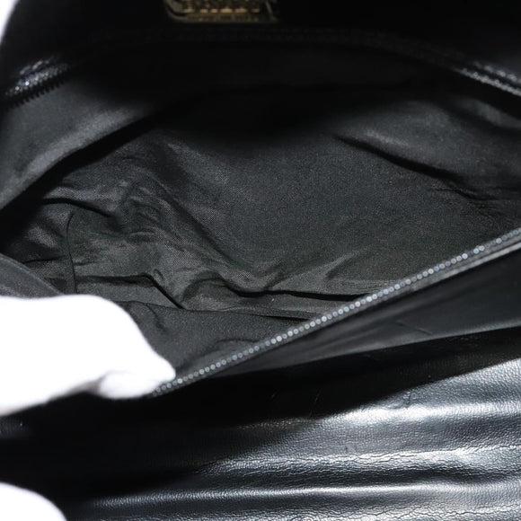 BALLY Shoulder Bag Leather Black Gold Auth BA4529