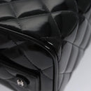 CHANEL Matelasse Hand Bag Patent leather Black CC Auth BA452AV-9
