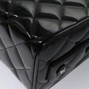 CHANEL Matelasse Hand Bag Patent leather Black CC Auth BA452AV-16
