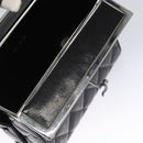 CHANEL Matelasse Hand Bag Patent leather Black CC Auth BA452AV-19