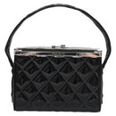 CHANEL Matelasse Hand Bag Patent leather Black CC Auth BA452AV-13