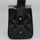 CHANEL Matelasse Hand Bag Patent leather Black CC Auth BA452AV-4