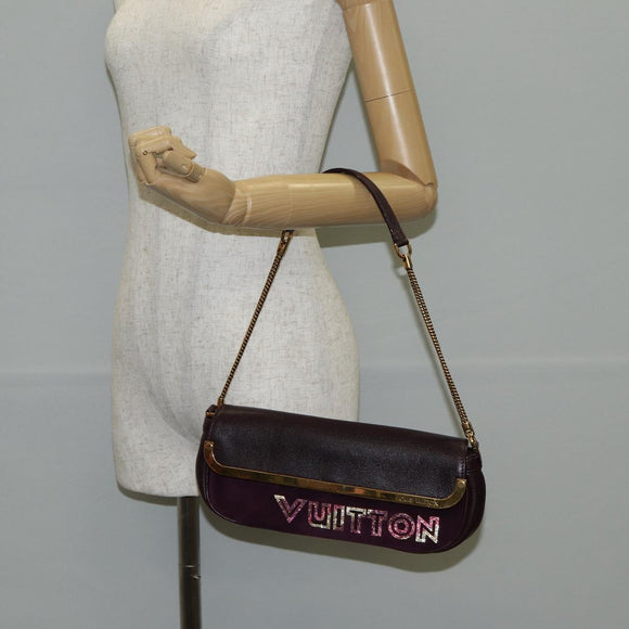 LOUIS VUITTON Pochette Avant Garde Bag Leather Brunne M97092 LV Auth BA4534V