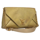 LOUIS VUITTON Love Note Shoulder Bag Leather Gold M53069 LV Auth BA4535-1