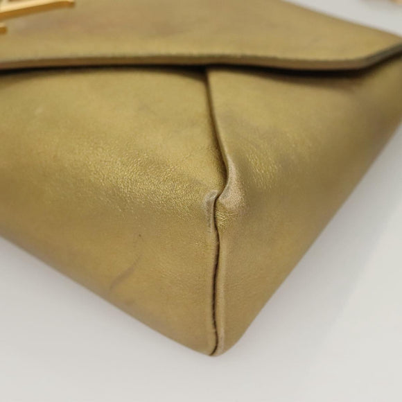 LOUIS VUITTON Love Note Shoulder Bag Leather Gold M53069 LV Auth BA4535