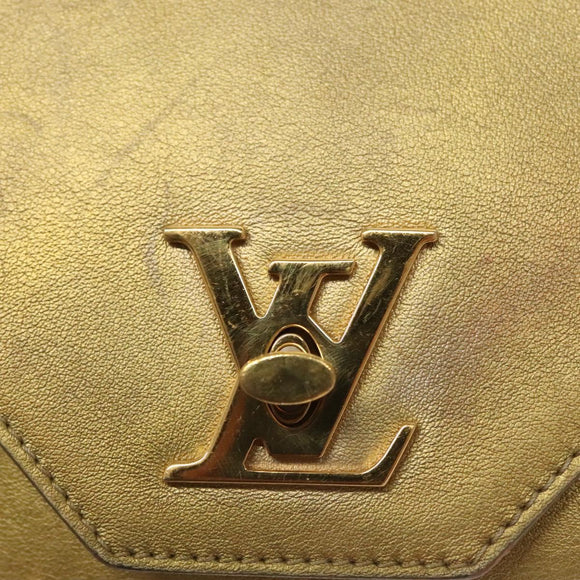 LOUIS VUITTON Love Note Shoulder Bag Leather Gold M53069 LV Auth BA4535