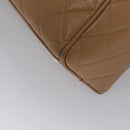 CHANEL Matelasse Hand Bag Caviar Skin Beige Gold CC Auth BA453A-17