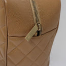 CHANEL Matelasse Hand Bag Caviar Skin Beige Gold CC Auth BA453A-18