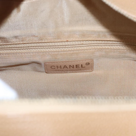 CHANEL Matelasse Hand Bag Caviar Skin Beige Gold CC Auth BA453A