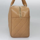 CHANEL Matelasse Hand Bag Caviar Skin Beige Gold CC Auth BA453A-3