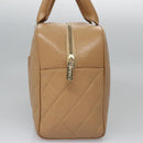 CHANEL Matelasse Hand Bag Caviar Skin Beige Gold CC Auth BA453A-4