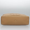 CHANEL Matelasse Hand Bag Caviar Skin Beige Gold CC Auth BA453A-5