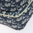 Christian Dior Trotter Canvas Shoulder Bag PVC Navy Silver Auth BA4540-8