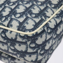 Christian Dior Trotter Canvas Shoulder Bag PVC Navy Silver Auth BA4540-16