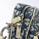 Christian Dior Trotter Canvas Shoulder Bag PVC Navy Silver Auth BA4540-10
