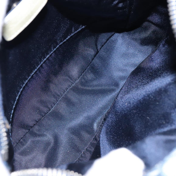 Christian Dior Trotter Canvas Shoulder Bag PVC Navy Silver Auth BA4540