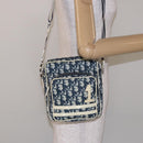 Christian Dior Trotter Canvas Shoulder Bag PVC Navy Silver Auth BA4540-23