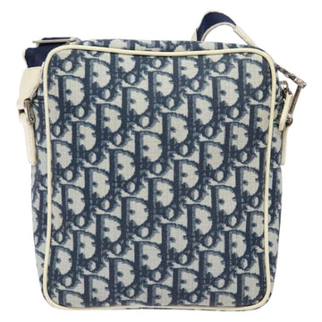 Christian Dior Trotter Canvas Shoulder Bag PVC Navy Silver Auth BA4540 - 0