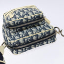 Christian Dior Trotter Canvas Shoulder Bag PVC Navy Silver Auth BA4540-6