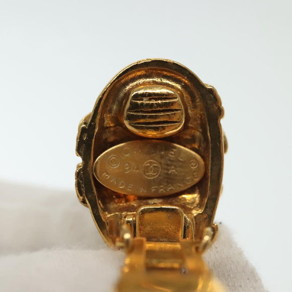 CHANEL COCO Mark Gripoa Earring metal Gold CC Auth BA4542V