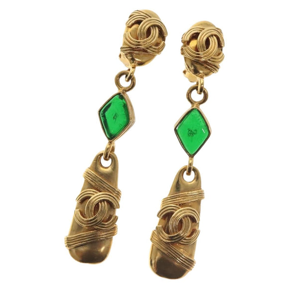 CHANEL COCO Mark Gripoa Earring metal Gold CC Auth BA4542V