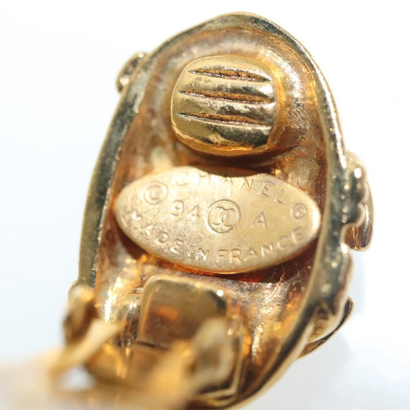 CHANEL COCO Mark Gripoa Earring metal Gold CC Auth BA4542V