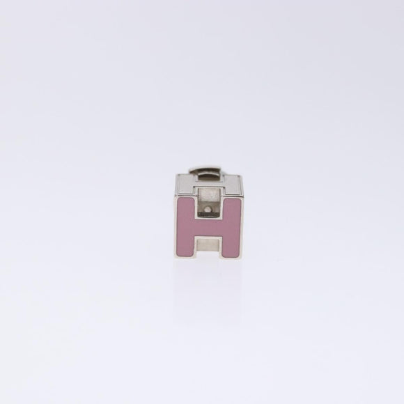 HERMES Cage Do Ash H Cube Pierce metal Pink Auth BA4544