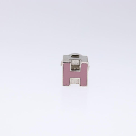 HERMES Cage Do Ash H Cube Pierce metal Pink Auth BA4544