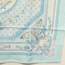 HERMES Carre 90 Scarf ""JEUX DE PAILLE"" Silk Light Blue Auth BA4555-10