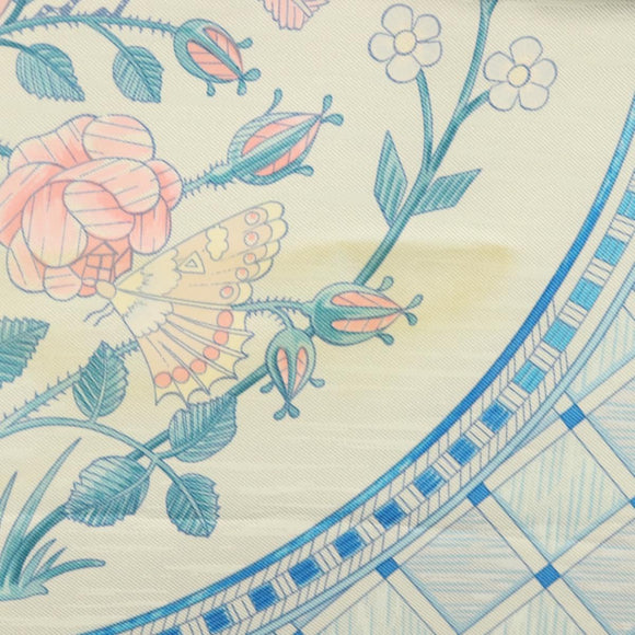 HERMES Carre 90 Scarf ""JEUX DE PAILLE"" Silk Light Blue Auth BA4555
