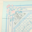 HERMES Carre 90 Scarf ""JEUX DE PAILLE"" Silk Light Blue Auth BA4555-2