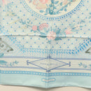 HERMES Carre 90 Scarf ""JEUX DE PAILLE"" Silk Light Blue Auth BA4555-9