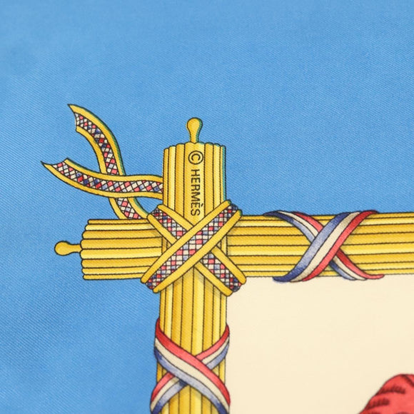 HERMES Carre 90 ""LIBERTE EGALITE FRATERNITE REPUBLIQUE FRANCAISE"" Auth BA4557